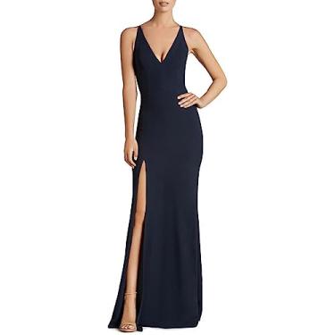 Imagem de Vestido longo com alças finas Iris, Azul escuro, G