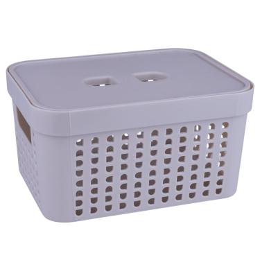 Imagem de Cesto Organizador com Tampa 2L Rattan LP House 8503FE Bege