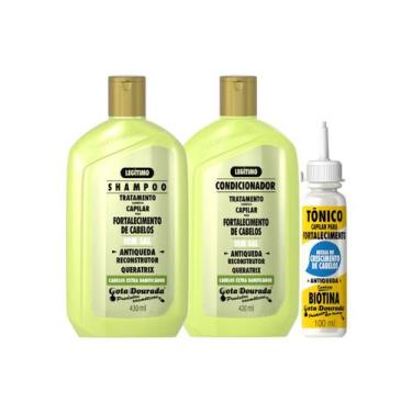 Imagem de Kit shamp. cond. tonico antiqueda reconstrutor  - Gota Dourada, Fortal