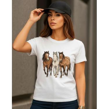 Imagem de Camiseta Feminina Amante Cavalo Country Blusinha Básica - Agro Cowboy 