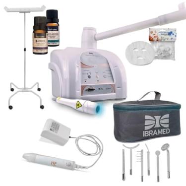 Imagem de Ibramed Aparelho de Estética Dermosteam com 6 Eletrodos, 450nm, Carrinho com Probe, 220V, para Profissionais de Estética