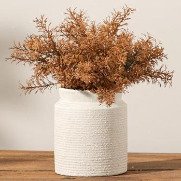 Imagem de Vaso de flores de cerâmica 16,5 cm Vaso rústico para decoração de casa, vaso de cerâmica feito à mão, pequenos vasos de terracota para decoração de mesa de jantar, lareira, sala de estar, banheiro