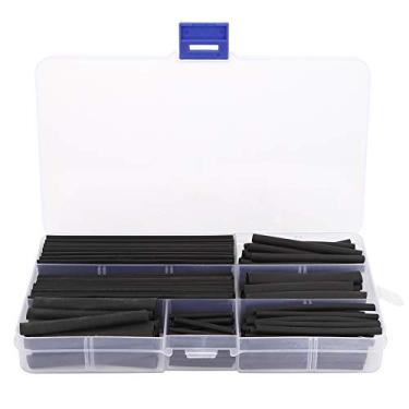 Imagem de Variedade de tubos termorretráteis com isolamento preto de borracha de silicone para cabos envoltório tubo retrátil para fiação elétrica projetos automotivos DIY 150 unidades de