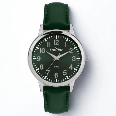Imagem de Relógio masculino prata fundo verde Condor original CO2035NRP/3V-Masculino