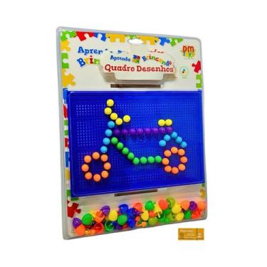 Imagem de Aprenda Brincando Quadro Desenhos Modelo 1 DM Toys Azul Brinquedo de E