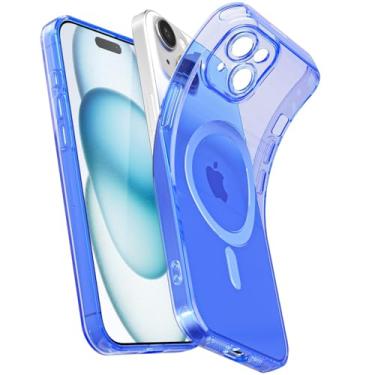 Imagem de Svanove Capa magnética transparente para iPhone 15 Plus, compatível com Magsafe Slim Thin Transparente Mag Safe Case para mulheres, meninas, fofa, brilhante, fluorescente, de silicone macio com capa