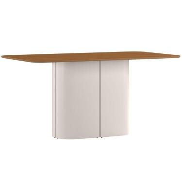 Imagem de Mesa De Jantar Para 6 Lugares 160cm Tampo Em Mdf Serena Off White/ypê - New Ceval