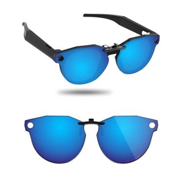 Imagem de Fiskr Óculos de sol polarizados clip-on para Oakley Meta HSTN O8002 51 mm - Proteção UV - Ajuste universal para homens e mulheres - Azul gelo