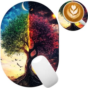 Imagem de TOEMZTFT Mouse pad pequeno, portátil, fundo de borracha antiderrapante à prova d'água, adequado para mouse sem fio, bandeja de teclado para laptop para homens e mulheres, viagens de escritório 18 x 27