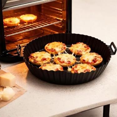 Imagem de Forro de silicone para fritadeira a ar, forros de silicone reutilizáveis, acessórios de substituição para cesta de cozimento, cesta antiaderente para batatas fritas, asas de frango, legumes, coleção