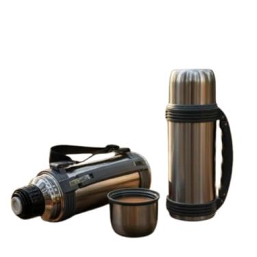 Imagem de Garrafa Térmica Inox 1,2L com Alça All Grey Parede Dupla Isolada a Vácuo, Tampa Rosqueável e Vedação em Silicone