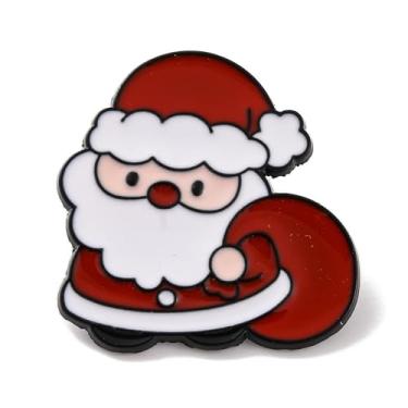 Imagem de 12 peças de alfinetes esmaltados com tema natalino, boneco de neve, boneco de neve, Papai Noel, broche de Natal para roupas, mochilas, chapéus, presentes, acessórios de férias, 30mm, Metal, Sem Pedra