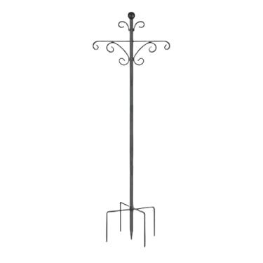 Imagem de Ioensy Gancho de pastor para comedouro de pássaros, poste de metal com base de 5 pontas para ninhos de pássaros ao ar livre, 46inch