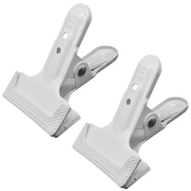 Imagem de Moicstiy Pacote com 2 grampos de mola resistentes de 10 cm, grampos de arquivo de borracha de metal branco para suportes de fundo de fotografia, marcenaria, projetos de melhoria da casa e artesanato