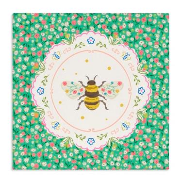 Imagem de Stupell Industries Arte de parede em tela floral delicada Spring Bee, design por Angela Steahling, 76 x 76 cm