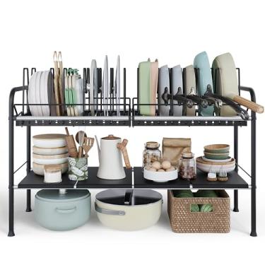 Imagem de NETEL Organizadores e armazenamento ajustáveis sob a pia, organizador de panelas e frigideiras sob o armário de cozinha, organizadores de tampa de panela dentro do armário, prateleira de armazenamento