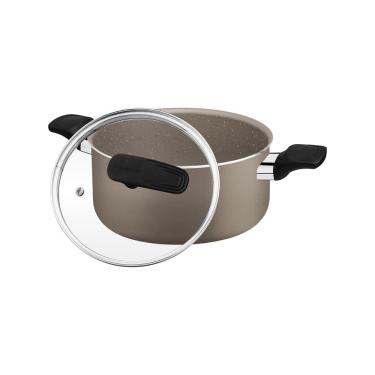 Imagem de Caçarola Tramontina Milazzo Em Alumínio Com Revestimento Interno E Externo Em Antiaderente Starflon Max Amêndoa 20 Cm