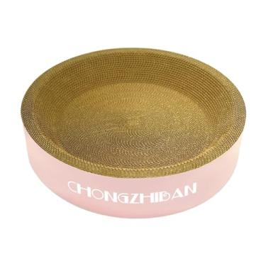 Imagem de IEUDNS Arranhador para gatos, tigela, cama para gatos, respirável, confortável, papelão ondulado, a arranhões, verão, almofada para arranhar, Rosa