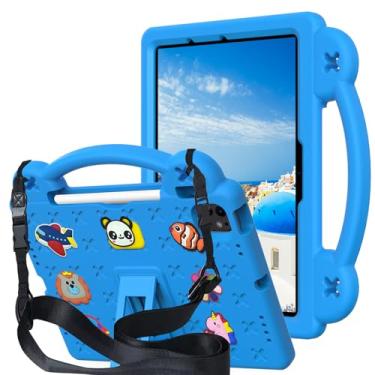 Imagem de QYiiD Capa infantil para iPad (A16) 11 polegadas 2025, iPad 10ª geração 10,9 polegadas 2022, capa protetora de EVA infantil à prova de choque com alça de suporte, alça de ombro, suporte para iPad 11