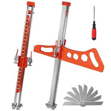 Imagem de Ferramenta de corte dobrável para drywall com 19 rodas, altura de corte de 1,5 a 60 cm e espessura de 13 mm para placa de gesso, parede, construção, decoração