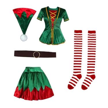 Imagem de Baoblaze Fantasia de Elfo Natalino para Adultos - Fantasia de Elfo Natalino Divertida para Festa de Halloween, M Female