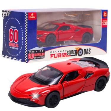 Imagem de Carrinho Miniatura Vermelho Pull Back 1:32 C/Som e Luz - Castela