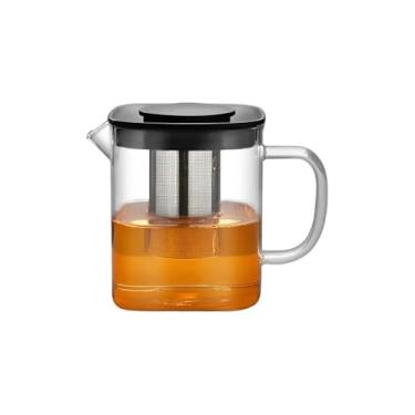 Imagem de Chaleira de Vidro com Infusor de Chá, 1000ml, Aço Inox e Plástico, Transparente, 14cm de Altura