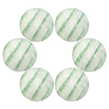 Imagem de Wassud Jogo americano conjunto de 6 tapetes redondos de textura verde claro para cozinha e jantar tapetes laváveis resistentes ao calor decoração de mesa 39 cm