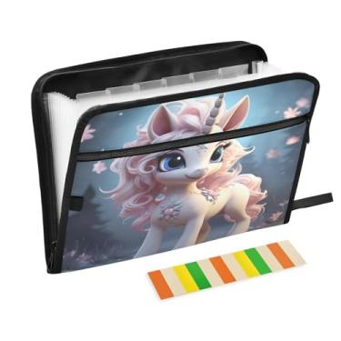 Imagem de Wassud Dragão rosa 13 bolsos organizador de arquivos sanfonado pastas expansíveis com abas e adesivos, papel tamanho carta A4 recibo de papel organizador de pastas de documentos para viagens de