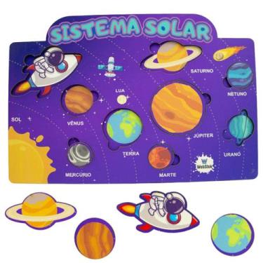 Imagem de Quebra Cabeça Brinquedo Didático Encaixe Sistema Solar Terra Divertido