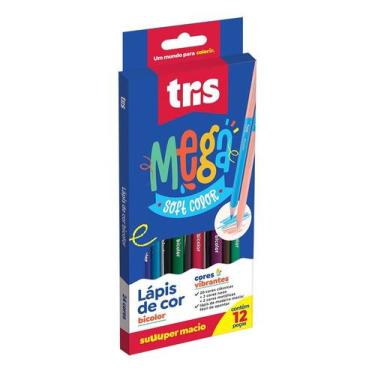 Imagem de Lápis de Cor Mega Soft Bicolor com Ponta Dupla - 12 Lápis com 24 Cores