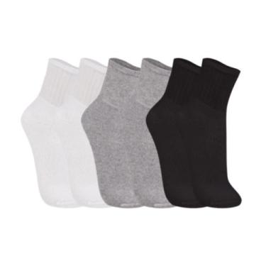 Imagem de Meia Trifil Cano Médio Atoalhada T08720 C/6, Branco, Mescla, Preto, 39