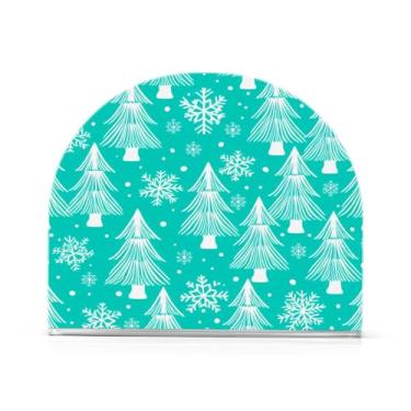 Imagem de Qilmy Bonito suporte de guardanapo de acrílico para árvore de Natal, porta-guardanapos para mesas cozinha restaurante decoração de casa, suporte decorativo moderno para guardanapos de coquetel de