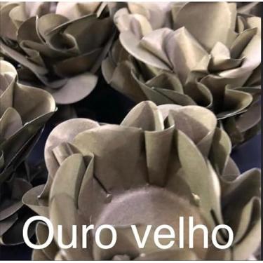 Imagem de Forminhas para Doces Finos - Kit 40/120 Formas Flor Decorativas | Ideal para Casamentos, Festas e Cupcakes (STYLE - OURO,40)