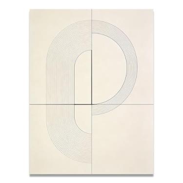 Imagem de Arte em tela minimalista Power In Simplicity: Serenidade tons neutros grande área em branco para decoração de espaço calmo 60 x 90 cm sem moldura