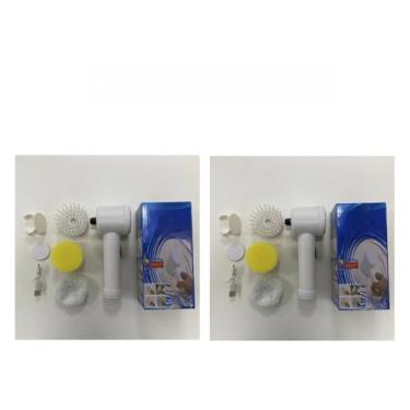 Imagem de Escova Eletrica de Limpeza Portátil 5 em 1 Sem Fio Limpador Pratico Para Cozinha Banheiro Ferramenta(KIT2-3 Cabecas De Escova)