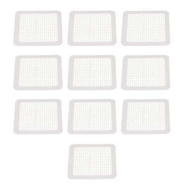 Imagem de Cuofyunl capa de ralo de chuveiro descartável, adesivo à prova d'água, malha, coletor de cabelo para banheiro, cozinha, 10 peças (Quadrada)
