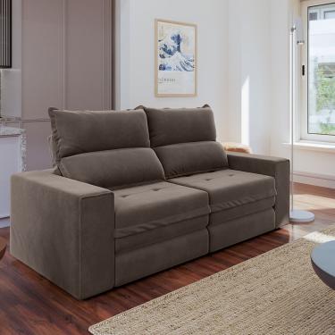 Imagem de Sofá 3 Lugares Retrátil Reclinável 180cm Suede Buzios Flash Estofados