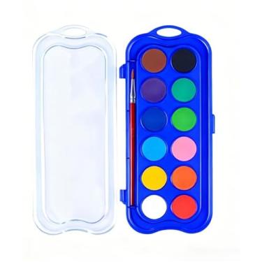 Imagem de Kit de pintura em aquarela, equipado com pincéis de tinta aquarela de 12 cores, kit de pintura aquarela para iniciantes (12 cores de pigmento único)