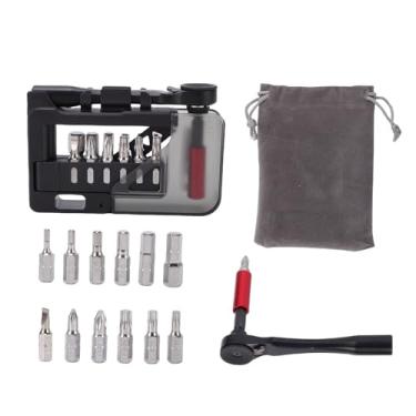 Imagem de Keenso Conjunto de Chave de Catraca de Bicicleta, Alça de Liga de Alumínio Com ímãs Embutidos para Troca Rápida de Bits, Design Compacto Flip, Rotação Bidirecional