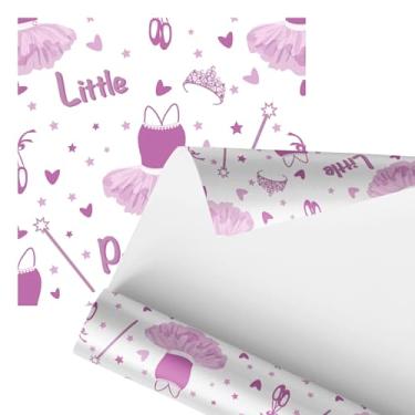 Imagem de Papel de Parede Decorativo Infantil, Estampa de Bailarina e Coroa em Rosa, 2,80 Metros, Adesivo com Corações e Estrelas para Quarto de Menina