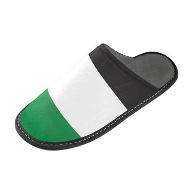Imagem de Joisal Pantufas femininas Fuzzy House com bandeira da Palestina para uso interno e peludo com espuma viscoelástica tamanho 4-5, Bandeira da Palestina, 9-10 Wide