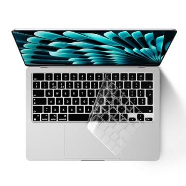 Imagem de 2 peças de capa de teclado premium, protetor ultrafino, compatível com MacBook Pro 35.6 cm M5 e 35.6 cm/40.6 cm M4/M3/M2/M1 Pro/Max Chip; MacBook Air 38.1 cm/34.5 cm M4/M3/M2 Chip, 2025-2021 EU