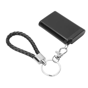 Imagem de Zerodis Mini Chaveiro de Metal para Comprimidos, Organizador de Comprimidos, Caixa de Tubo, Frasco de Remédio de Tamanho de Bolso, Recipiente Hermético Multiuso de Liga de Alumínio para Acampamento Ao Ar Livre, Viagens, Chaveiro de Metal para Mini (Preto)