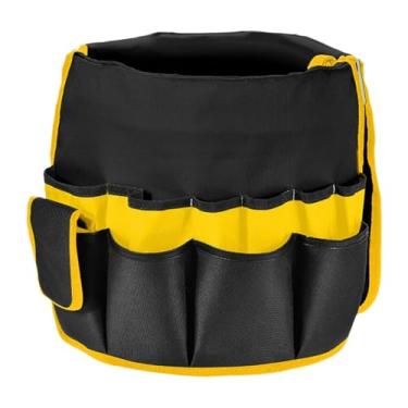 Imagem de Fenteer Bolsa organizadora de ferramentas de jardinagem, e com grande capacidade, multifuncional, para tesouras e outros itens, Amarelo Preto