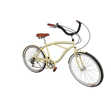 Imagem de Bicicleta Aro 26 Caiçara Estilo Beach Urbana Retrô 6v Bege