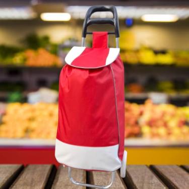 Imagem de Carrinho de Compras Dobrável Multiuso para Feira e Supermercado até 30kg com Rodas Reforçadas(VERMELHO)