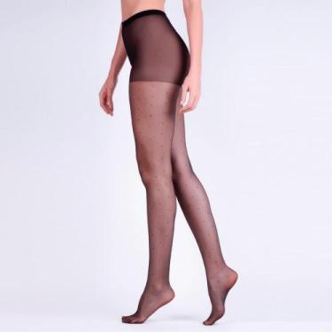 Imagem de Meia Calça Loba Fio 15 Clássica Poá 5687-001, Preto, 1, GG