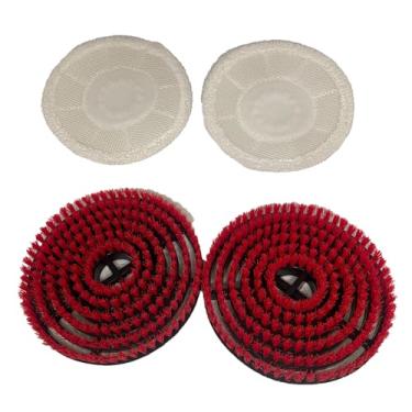 Imagem de AGradify Escova para esfregão a vapor Shark S7000 S7001 S7020 S7005 S8021 S8001 cabeça de escova de substituição e almofada de polimento abrasivo (2 vermelhos + 2 brancos)