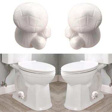 Imagem de Tampas de parafuso de vaso sanitário, tampas decorativas de parafuso de vaso sanitário, tampas de sapo fofas de cerâmica, parafusos de vaso sanitário, decoração de banheiro, fácil instalação, conjunto